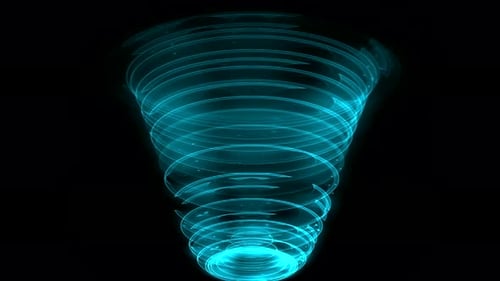 Futuristic Rotating Cyan Holographic Energy Vortex