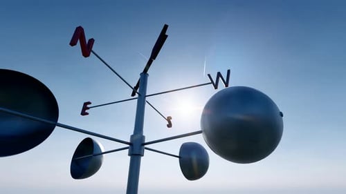 Sea Weather Vane Rotates To Indicate Direction