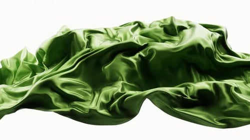 Flowing green wave cloth background