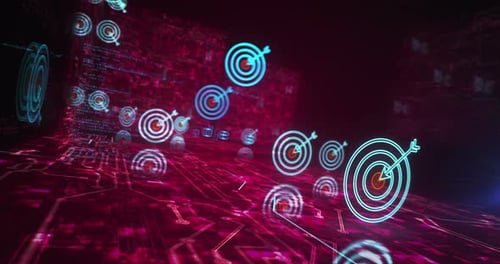 Target business strategy symbols loop cyber concept