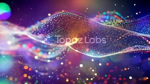 Vibrant Abstract Motion Background with Glowing Particles an