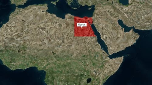 Carte de l'Égypte, couleur rouge