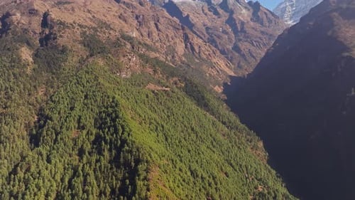 Towering Himalayan Peaks Overlooking Lush Green Valleys Capturing Epic Mountainous Landscape