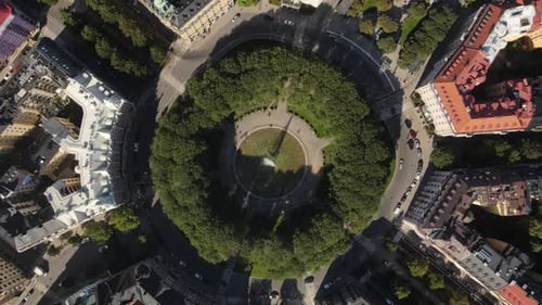 Aerial video of Karloplan, central Stockholm, apartment buildings