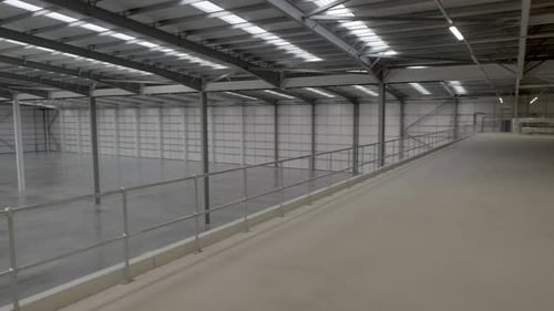 Empty Warehouse Interior Just After Construction