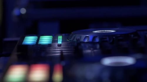 Flashing Lights On DJ Deck