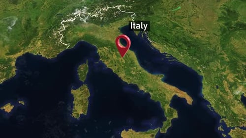 Italy Country Zoom from Space
