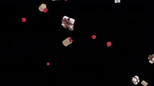 Christmas Gift Box Fall Loop 4K