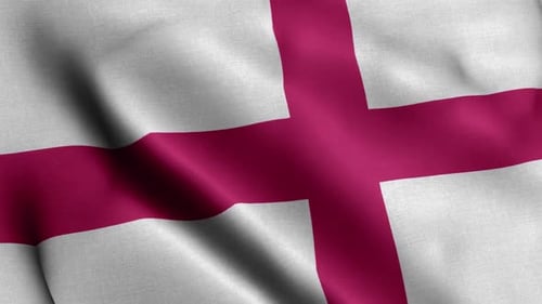 Waving Realistic England Flag Animation