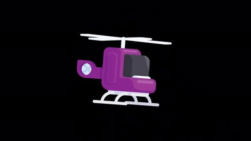 Animation of a landing helicopter.