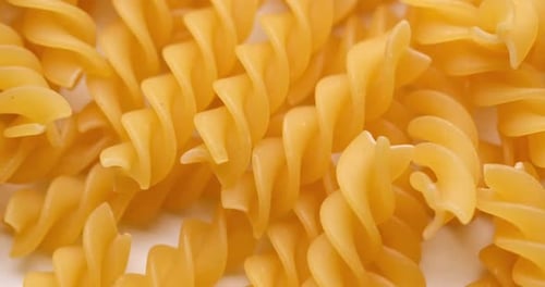 Pasta Backgroud Macro View of Dry Authentic Italian Fusilli
