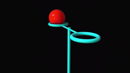 3D Sphere Moving Between Rings Animation