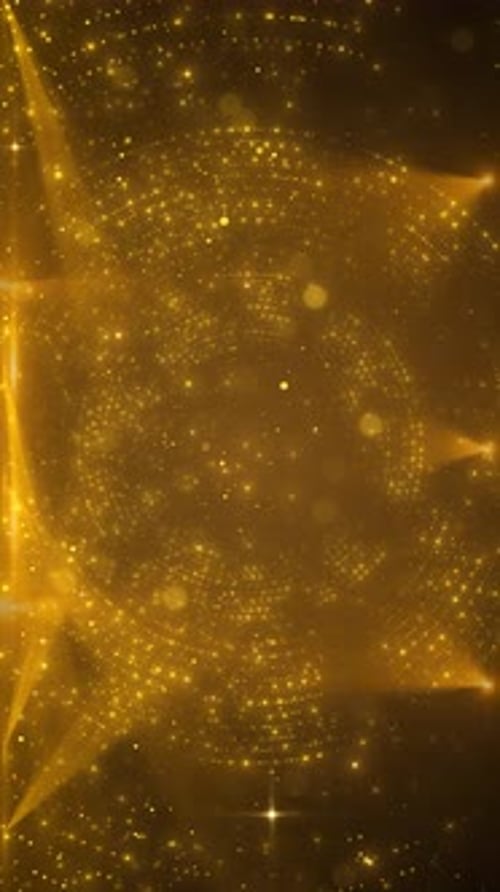 Abstract Golden Particles Swirling Loop Background