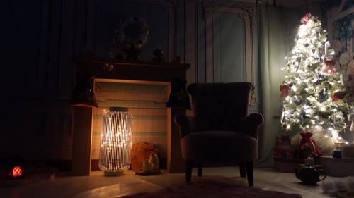 Living Room at Christmas Time