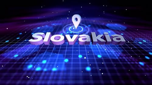 Futuristic Slovakia Location Pin Reveal