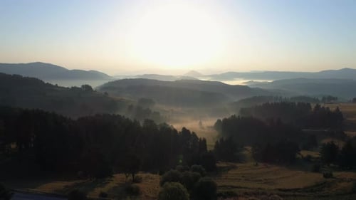 morning in the mountains, lakes, sunshine