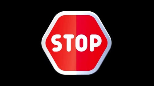 Stoppschild Basic Rounded Icon Loop 3d