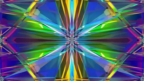 Fond de kaléidoscope en cristal géométrique 3D abstrait avec v