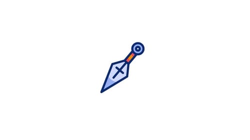 Animiertes Kunai-Symbol