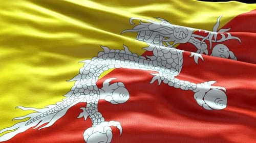 Realistic Waving Bhutan Flag Animation