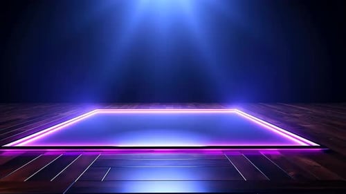 Empty stage with vibrant lighting