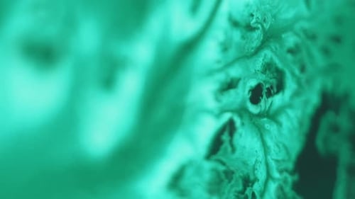 Ink Drip Liquid Spill Green Acrylic Emulsion Art