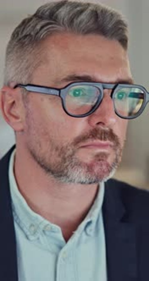 Accounting, research and businessman thinking in office for company, financial review and decision