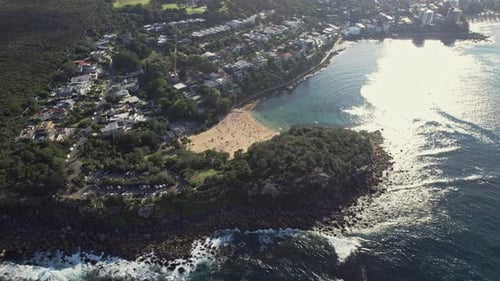 Coastal Scenic View Serene Coastal Community Featuring Sparkling Sea And Charming Shoreline Homes