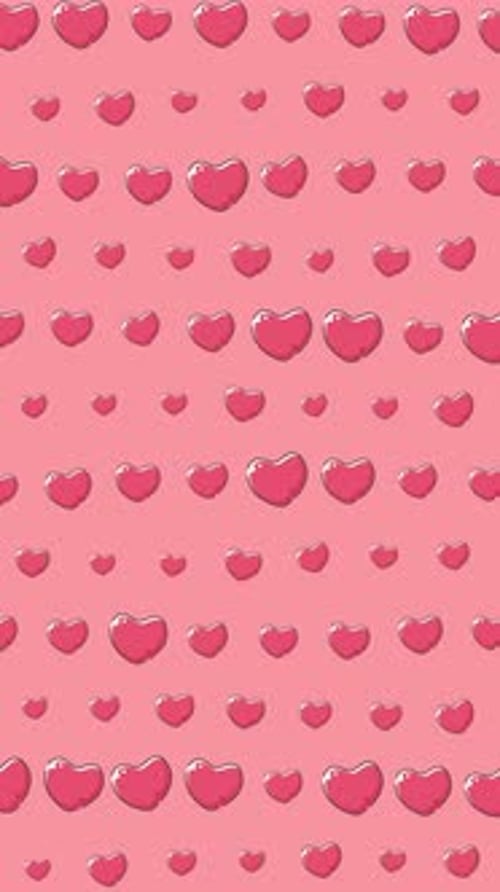 Animated Decorative Hearts Vertical Loop Background