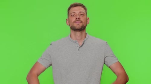 Guy Say No Hold Palm Folded Crossed Hands in Stop Gesture Warning of Finish Prohibited Access