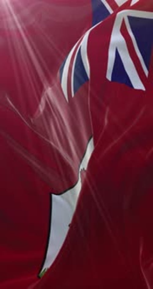 Bermuda National Flag Waving with Sunlight Seamless Loop