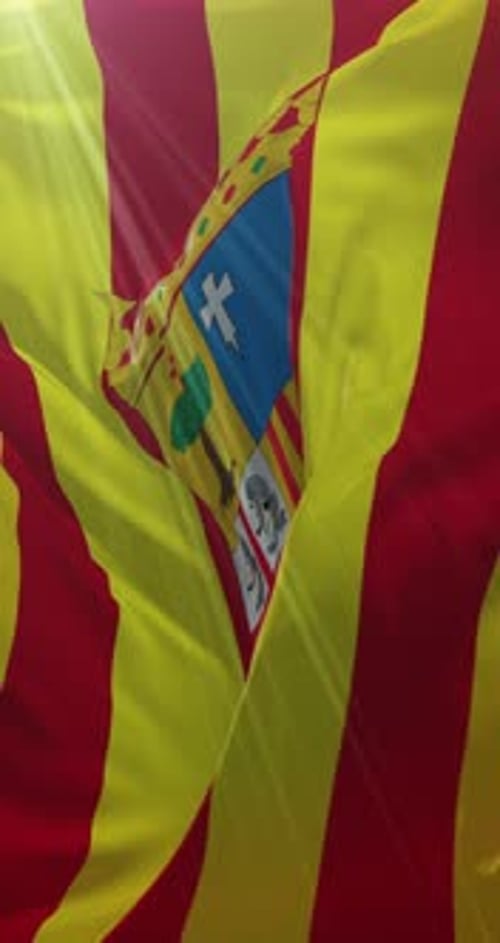 Vertical Realistic Waving Flag Animation with Coat of Arms