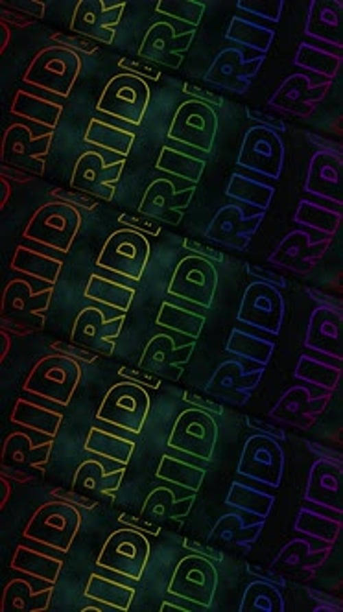 LGBTQ Pride Month Colorful Rainbow Pride Text Outline Abstract Background Loop