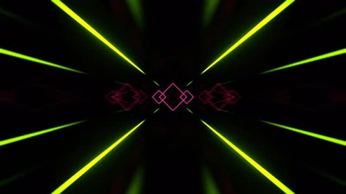 Light Green And Pink Strobe Neon Rhythm Tunnel Background Vj Loop In 4K