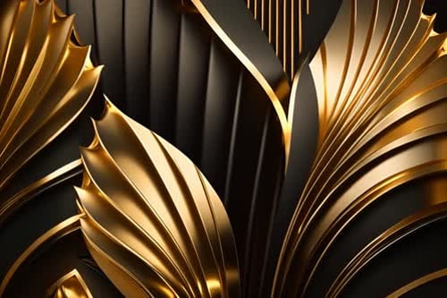 Abstract Golden Leaves Elegant Motion Background