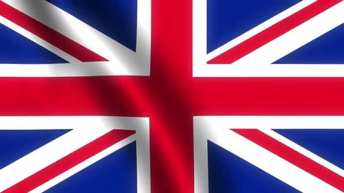 Waving United Kingdom Flag Seamless Loop Background Animation