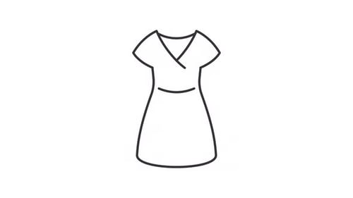 Minimalist Dress Icon Line Art Animation