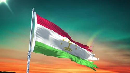 Tajikistan Flag Waving Animation