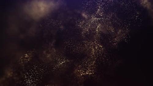 Abstract Golden Particle Flowing Motion Graphic Background