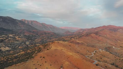 Aerial view of mountain road