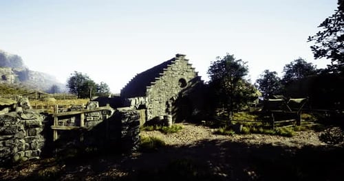 Old Stone Building Surrounded By Trees in a Rural Area During Daylight