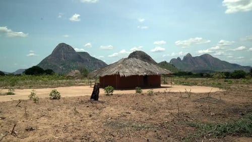 Remote mud hut in Northern Mozambique