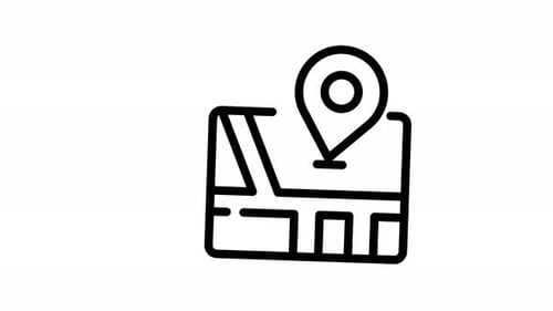 Line Art Map Location Pin Animation Icon