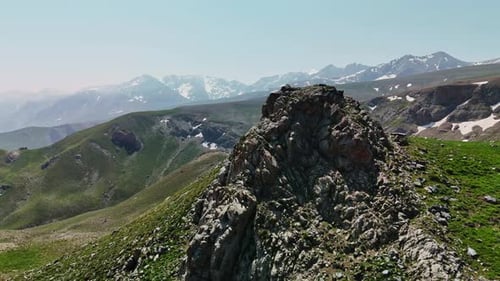 Aerial Vista of Cappadocia's Majestic Rocky Terrain in Turkey