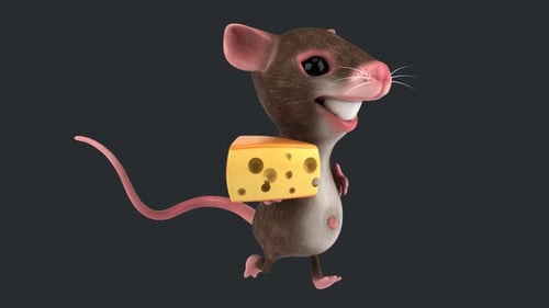 Fun 3D cartoon mouse (with alpha channel included)
