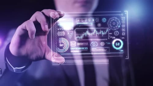 Infographies sur le trading en bourse de cryptomonnaies sur le gadget