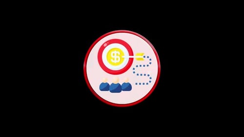 Animación en bucle de fondo 3D de Mission Marketing Icon