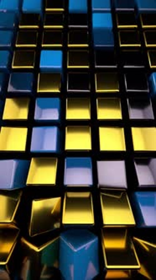 Reflective Cubes Motion Vertical