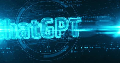 ChatGPT neon sign abstract loopable tunnel