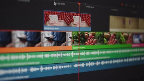 Edición de vídeo en el programa El estudio está haciendo un nuevo proyecto Una película o vídeo Un bloguero hace un